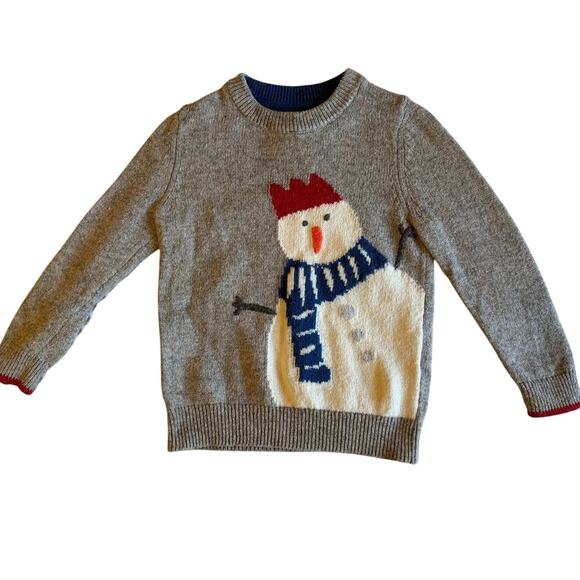 Mini Boden Other - Mini Boden Kidcore Children's Gray Snowman Holiday Sweater 2-3 Years